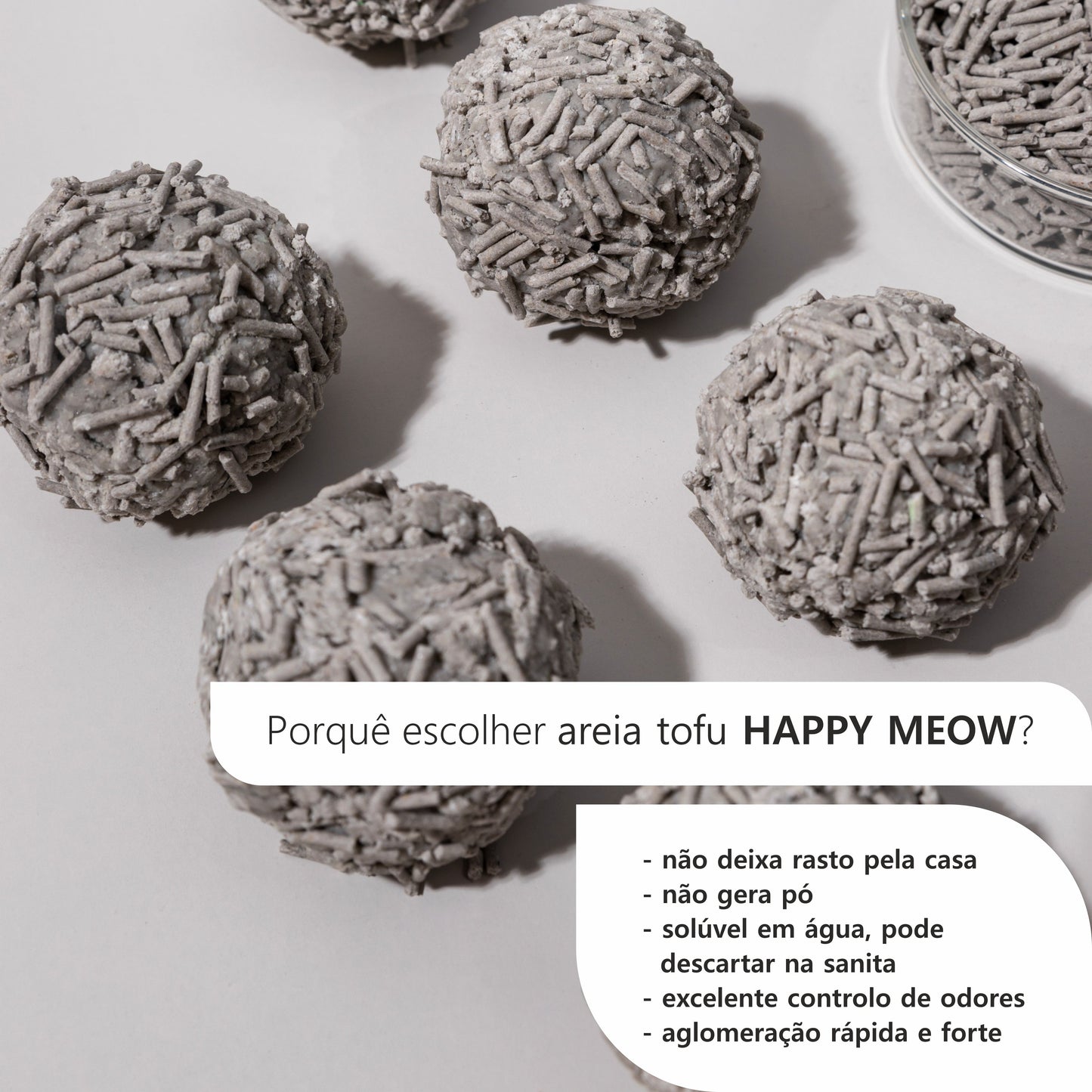 HAPPY MEOW AREIA TOFU AGLOMERANTE PARA GATO Carvão Ativado 2mm 6l