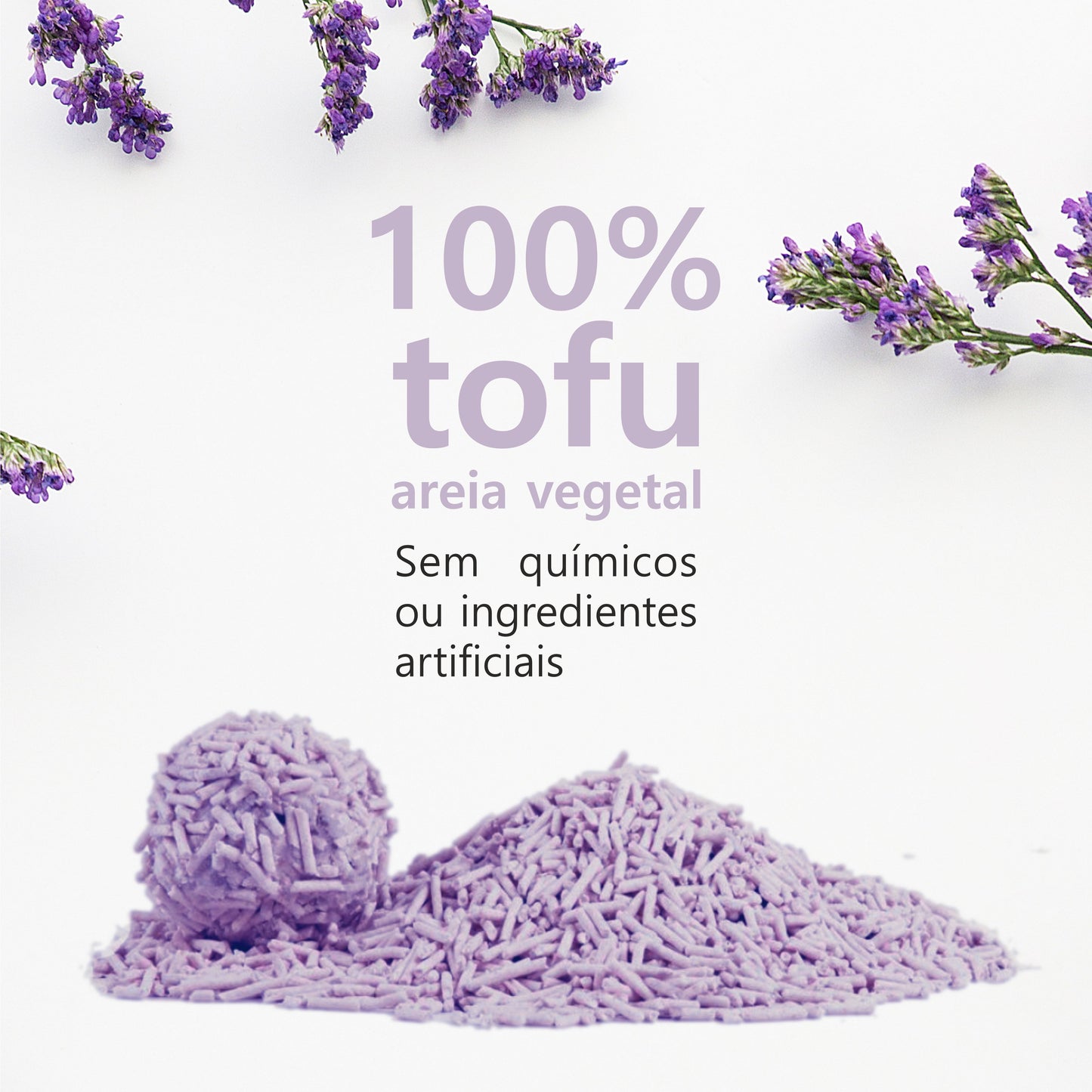 HAPPY MEOW AREIA TOFU AGLOMERANTE PARA GATO Lavanda 2mm 6L